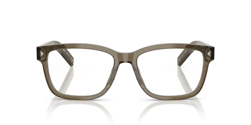 Prada Uomo PR B10V 18T1O1 Montature da vista Acetato Marrone Trasparente Squadrata Normale miniatura 2