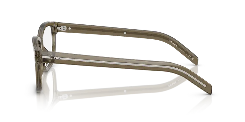 Prada Uomo PR B10V 18T1O1 Montature da vista Acetato Marrone Trasparente Squadrata Normale miniatura 3