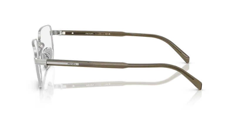 Prada Uomo PR B51V 11U1O1 Montature da vista Argento Trasparente Squadrata Normale miniatura 3