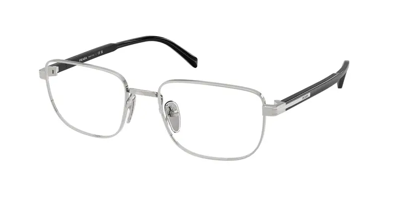 Prada Uomo PR B51V  1BC1O1 Montature da vista  Argento Trasparente Squadrata Normale