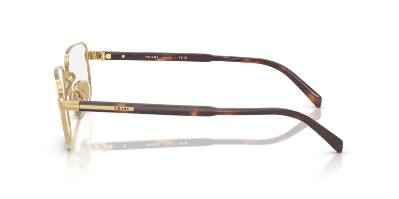 Prada Uomo PR B51V 5AK1O1 Montature da vista Oro Trasparente Squadrata Normale miniatura 3