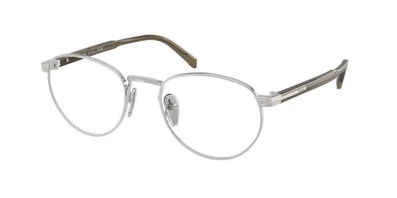 Prada Uomo PR B52V  11U1O1 Montature da vista Metallo Argento Trasparente Pantos Normale