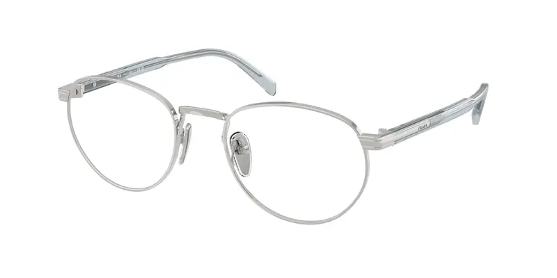 Prada Uomo PR B52V  29B1O1 Montature da vista Metallo Argento Trasparente Pantos Normale