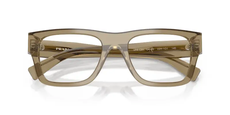 Uomo PR C01V 22H1O1 Montature da vista Acetato Marrone Trasparente Pillow Normale miniatura 2