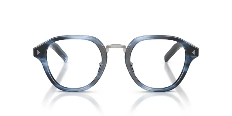 Uomo PR C05V 26F1O1 Montature da vista Acetato Blu Trasparente Pantos Normale miniatura 3