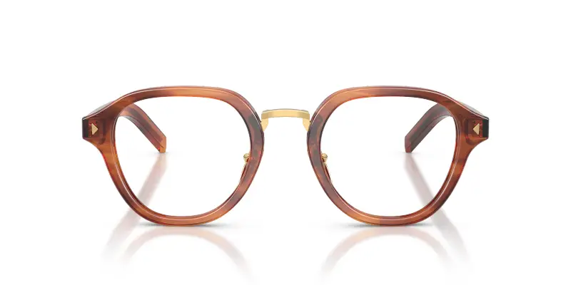 Uomo PR C05V 27F1O1 Montature da vista Acetato Marrone Trasparente Pantos Normale miniatura 3