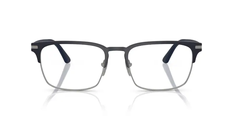 Uomo Prada PR 58ZV 02N1O1 Montature da vista Acciaio Blu Squadrata Normale miniatura 3