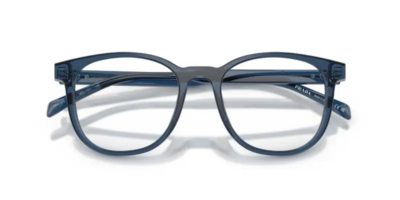 Uomo Prada PR A15V 08Q1O1 Montature da vista Acetato Blu Trasparente Pantos Normale miniatura 2