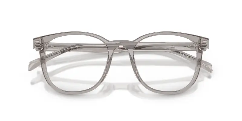 Uomo Prada PR A15V 10J1O1 Montature da vista Acetato Grigio Trasparente Pantos Normale miniatura 2