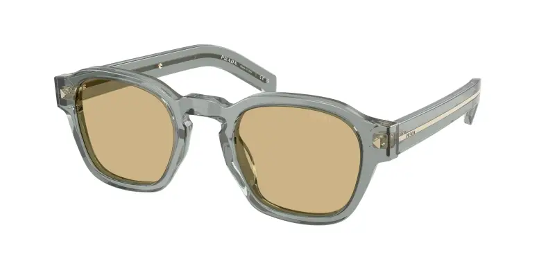 Uomo Prada PR A16S 21J70R Occhiali da sole Acetato Grigio Marrone Pantos Normale