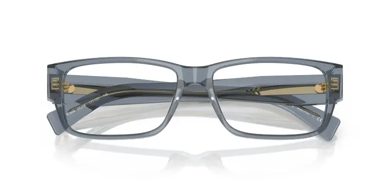 Uomo Prada PR B09V 17T1O1 Montature da vista Acetato Blu Trasparente Squadrata Normale miniatura 2