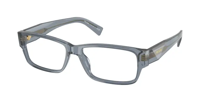 Uomo Prada PR B09V 17T1O1 Montature da vista Acetato Blu Trasparente Squadrata Normale