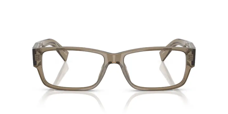 Uomo Prada PR B09V 18T1O1 Montature da vista Acetato Marrone Trasparente Squadrata Normale miniatura 3