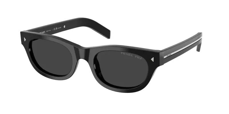 Uomo Prada PR C09S 16K08G Occhiali da sole Acetato Nero Grigio Cat Eye Polarizzata