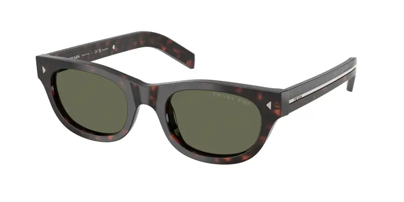 Uomo Prada PR C09S 17N03R Occhiali da sole Acetato Tartaruga Verde Cat Eye Polarizzata