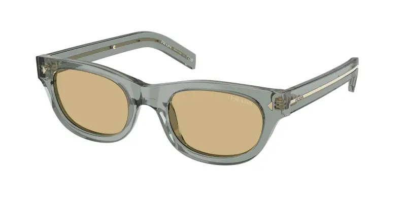 Uomo Prada PR C09S 21J70R Occhiali da sole Acetato Grigio Marrone Cat Eye Normale