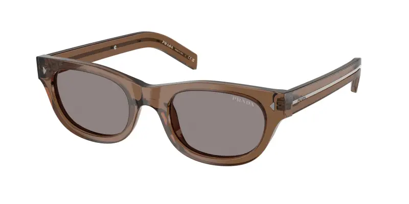Uomo Prada PR C09S 28I03D Occhiali da sole Acetato Marrone Grigio Cat Eye Normale