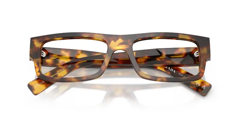 Uomo Prada PR D06V 14L1O1 Montature da vista Acetato Tartaruga Trasparente Squadrata Normale miniatura 2