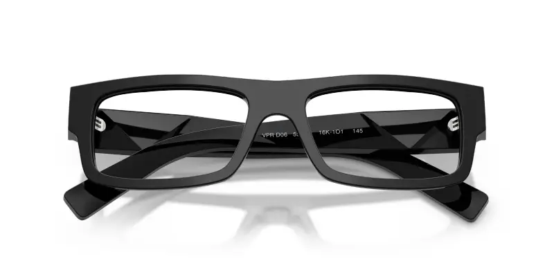 Uomo Prada PR D06V 16K1O1 Montature da vista Acetato Nero Trasparente Squadrata Normale miniatura 2