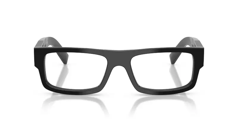 Uomo Prada PR D06V 16K1O1 Montature da vista Acetato Nero Trasparente Squadrata Normale miniatura 3