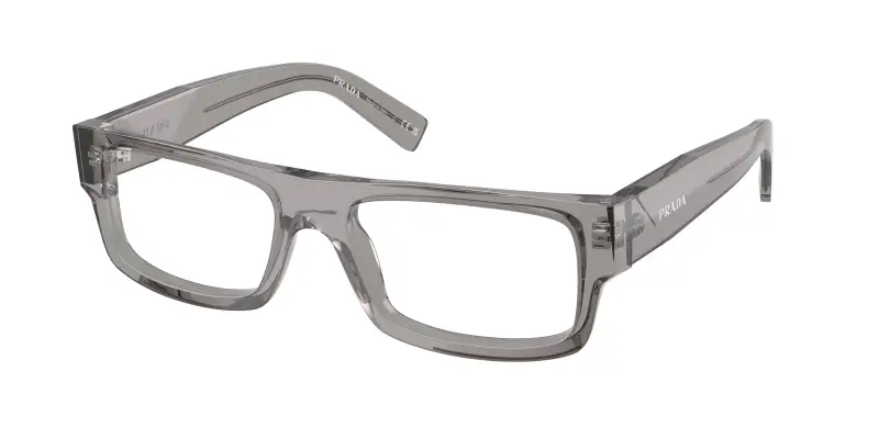 Uomo Prada PR D06V 16Z1O1 Montature da vista Acetato Grigio Trasparente Squadrata Normale