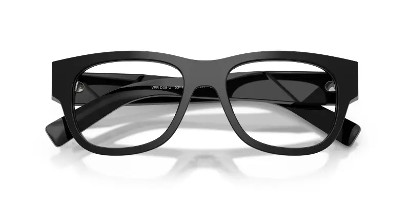 Uomo Prada PR D08VU 16K1O1 Montature da vista Acetato Nero Trasparente Squadrata Normale miniatura 2