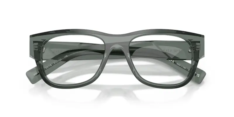 Uomo Prada PR D08VU 21J1O1 Montature da vista Acetato Grigio Trasparente Squadrata Normale miniatura 2