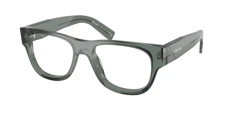 Uomo Prada PR D08VU 21J1O1 Montature da vista Acetato Grigio Trasparente Squadrata Normale