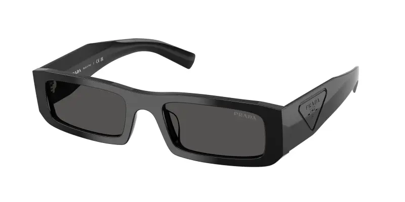 Uomo Prada PR D09SD 16K08Z Occhiali da sole Acetato Nero Grigio Squadrata Normale