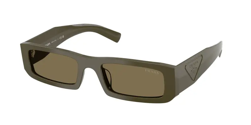 Uomo Prada PR D09SD 26J90F Occhiali da sole Acetato Verde Marrone Squadrata Normale