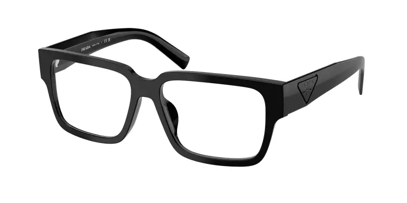 Uomo Prada PR D10VD 16K1O1 Montature da vista Acetato Nero Trasparente Squadrata Normale