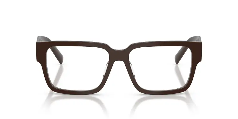 Uomo Prada PR D10VD 27I1O1 Montature da vista Acetato Marrone Trasparente Squadrata Normale miniatura 3