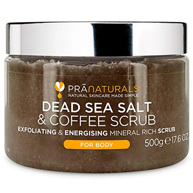 Pranaturals Scrub Corpo Rivitalizzante ai Sali del Mar Morto 500g, Esfoliante e Nutriente, Ricco di Minerali Naturali, Ideale per Tutti i Tipi di Pelle (Caffé)