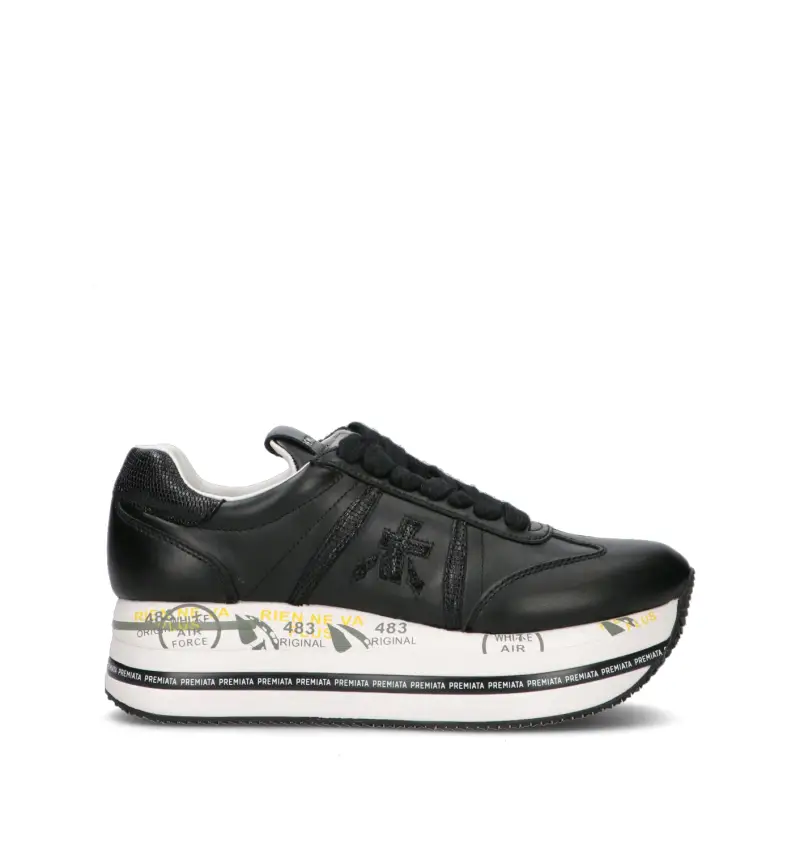 BETH Sneaker donna nera in pelle Vario