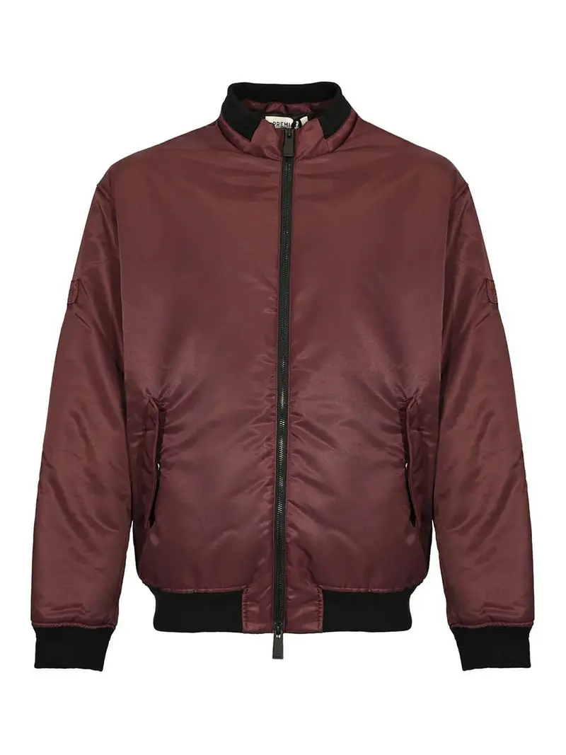 Giubbotto bomber in nylon Rosso Scuro