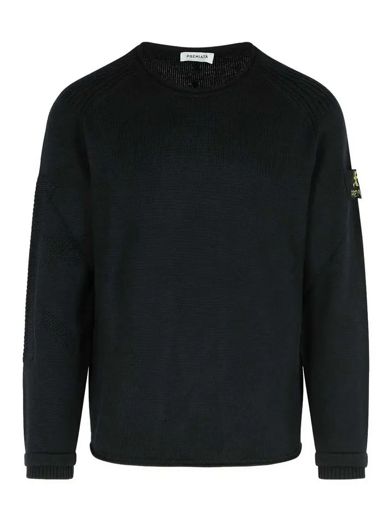 Maglione Pluripremiato Con Ricamo Logo Nero