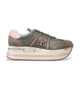 per donna BETH Sneakers in pelle Beth Green (39), 3 a 5cm, Stringhe, Casual, Verde