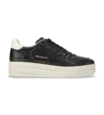 per donna MICOL Sneakers Micol in pelle nera (37), Nero, 3 a 5cm, Stringhe, Casual