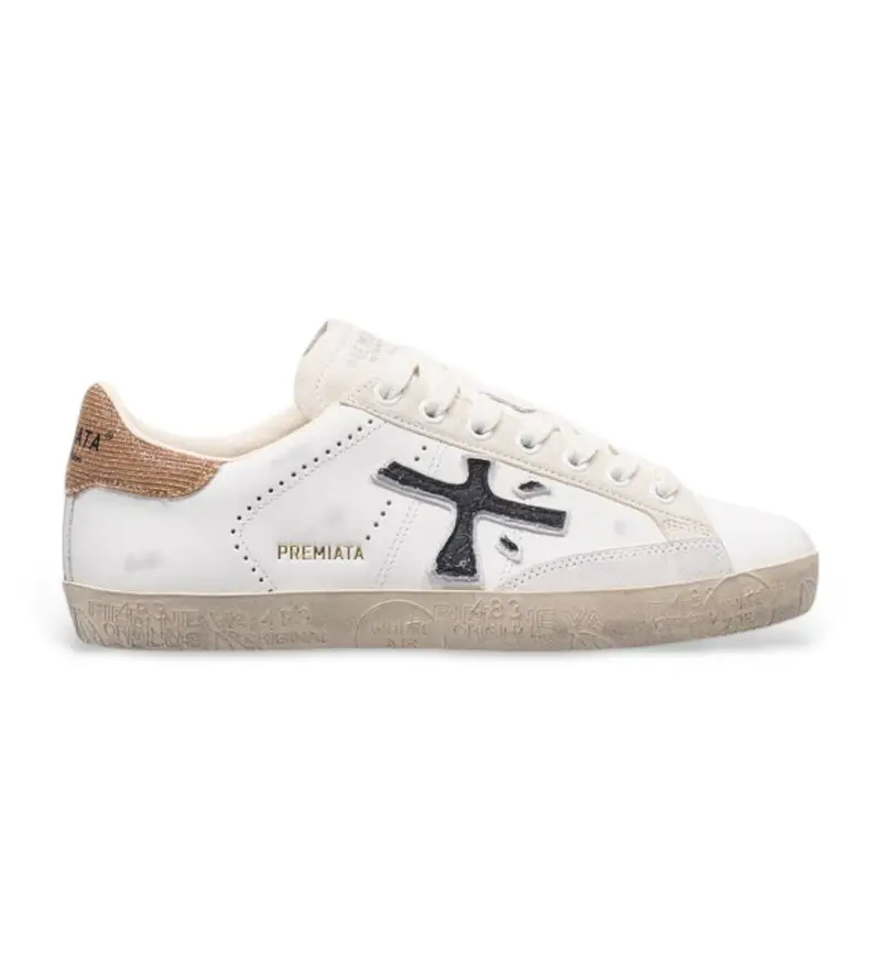 per donna STEVEND Sneakers in pelle bianca Stevend (41), Bianco, Basso, Stringhe, Casual Rosa