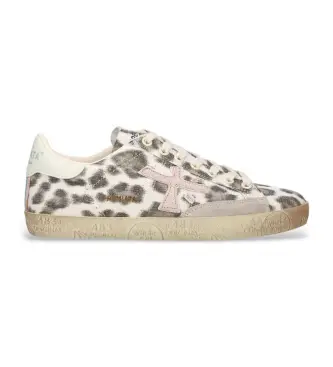 per donna STEVEND Sneakers in pelle con stampa animalier Stevend 7272 (36), Basso, Stringhe, Casual, Animal Print