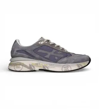 per uomo MOERUN Sneakers Moerund in pelle blu navy e grigia (40), Basso, Stringhe, Casual, Grigio