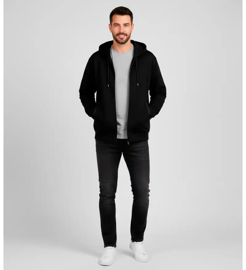 per uomo. PA1034 Giacca casual nera (S), Nero, Cotone