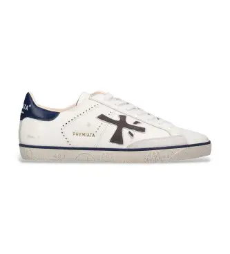 per uomo STEVEN Sneakers in pelle bianca Steven (40), Bianco, Basso, Stringhe, Casual
