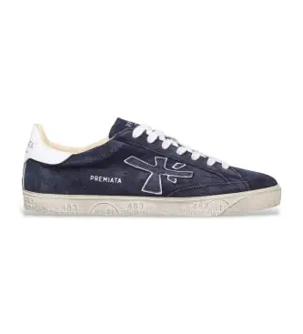per uomo STEVEN Sneakers in pelle blu Steven (40), Basso, Stringhe, Casual