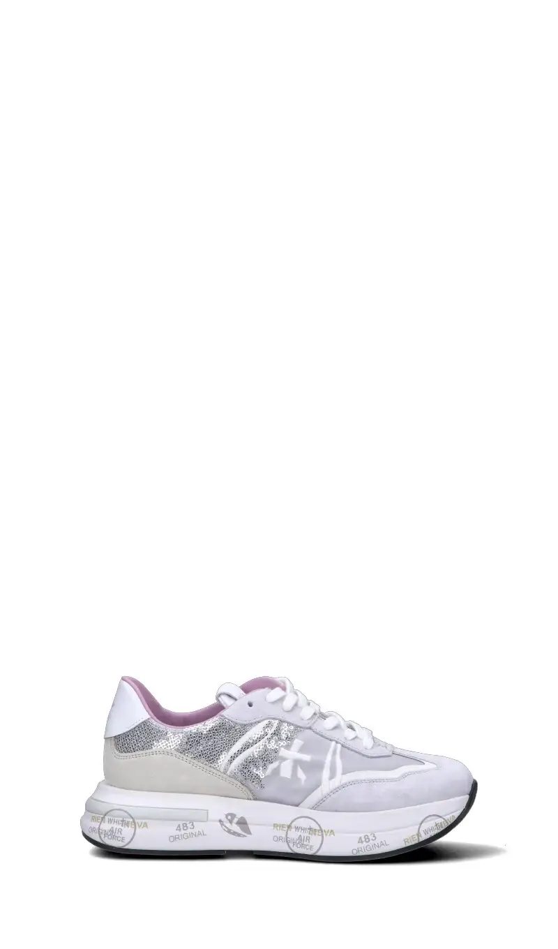 Sneaker donna bianca/grigia/rosa in suede Vario