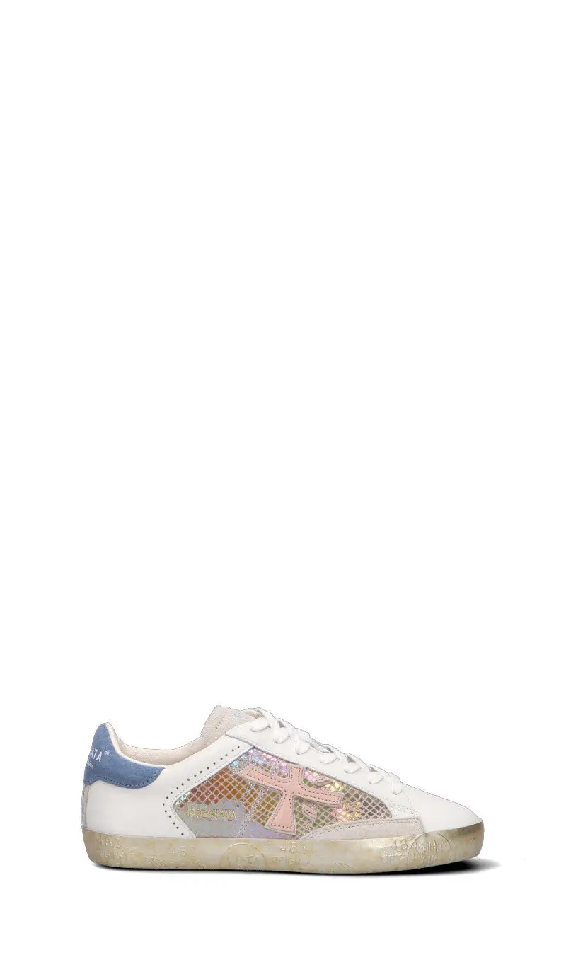 Sneaker donna panna/marrone/blu in pelle Vario