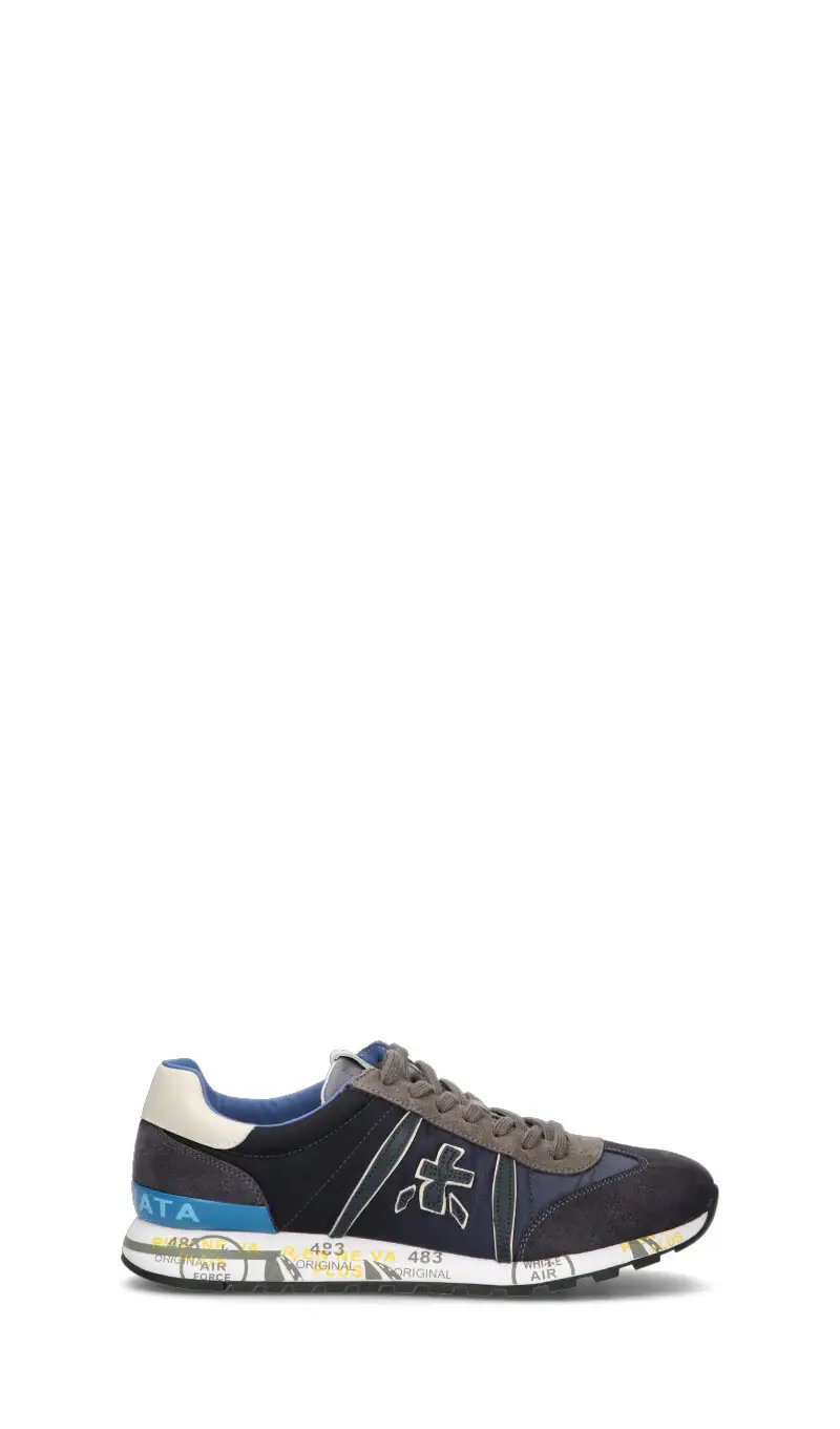 Sneaker uomo blu/testa di moro in pelle Vario