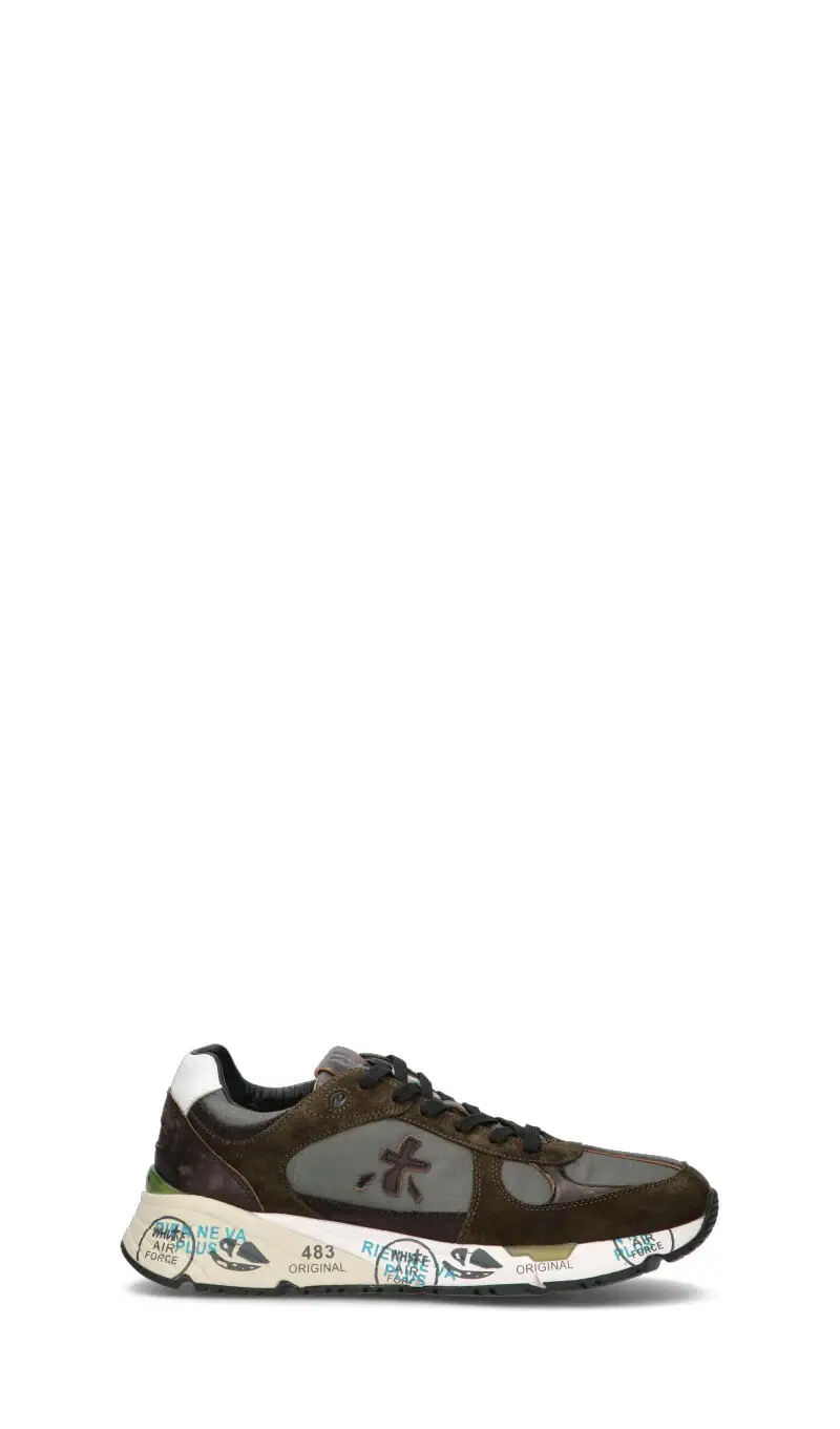Sneaker uomo marrone/grigia/verde militare in pelle Vario