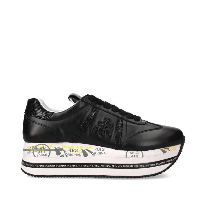 Sneakers Beth in Pelle Nero