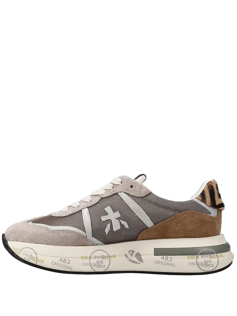 Premiata Sneakers marrone in pelle e camoscio miniatura 3